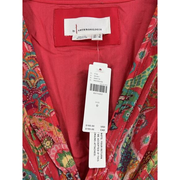 Anthropologie The Katerina Lurex Button Front Dress Size 0 V-neck Midi Dress - Picture 10 of 12